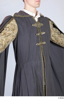  Photos Man in Historical Dress 41 18th century decorated dress gold decoration grey jacket with cloak historical clothing upper body 0010.jpg